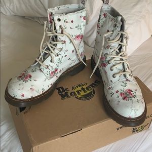 Hardly Worn Floral-Print Doc Martens